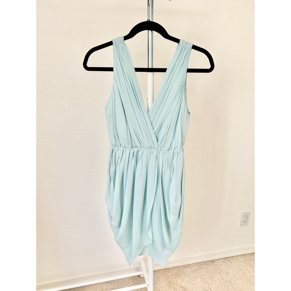 Alice + Olivia baby blue draped tulip dress XS